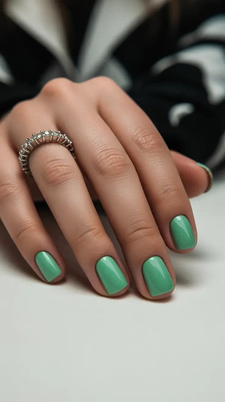 summer short nail inspo 2026 Fresh Mint Green for a Clean Summer Reset