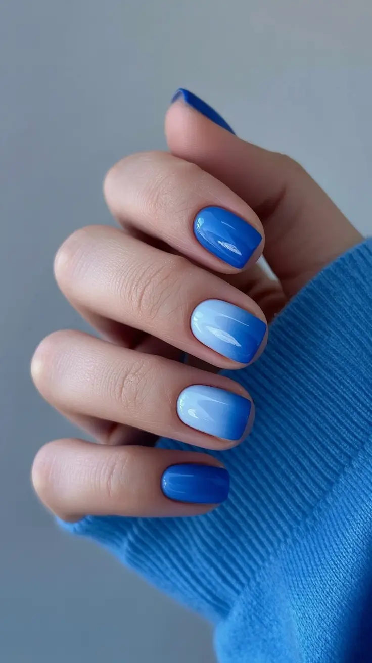 summer short nail inspo 2026 Ocean Gradient Blues That Feel Like Vacation