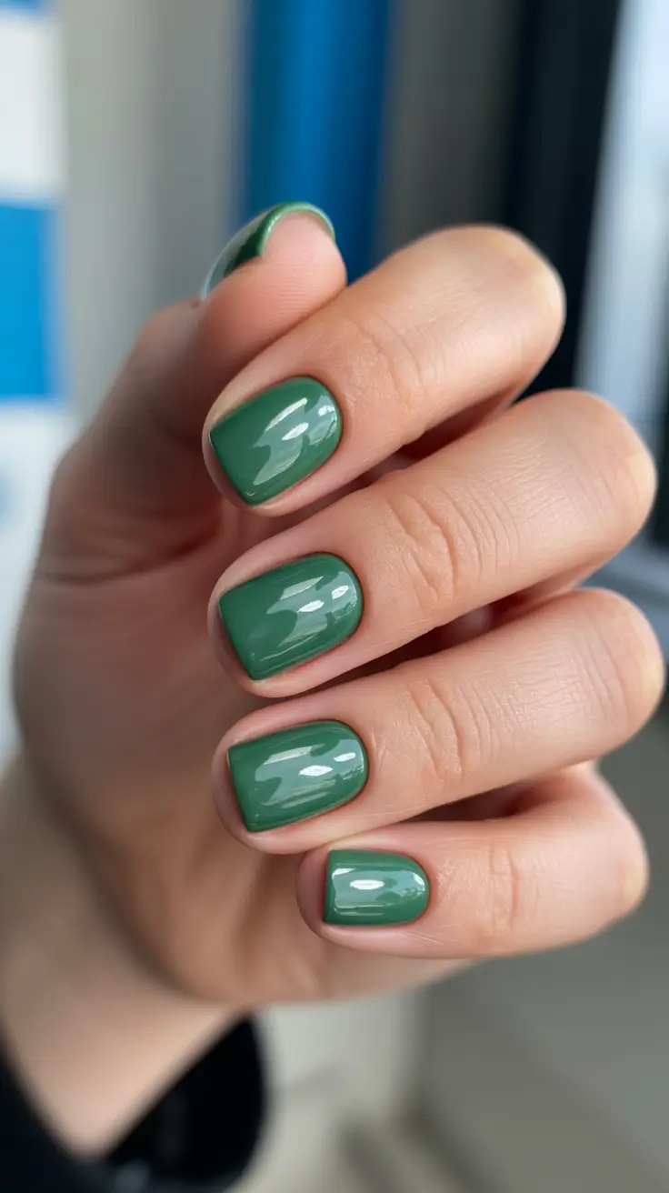 summer short nail inspo 2026 Fresh Green Minimalism for Everyday Cool