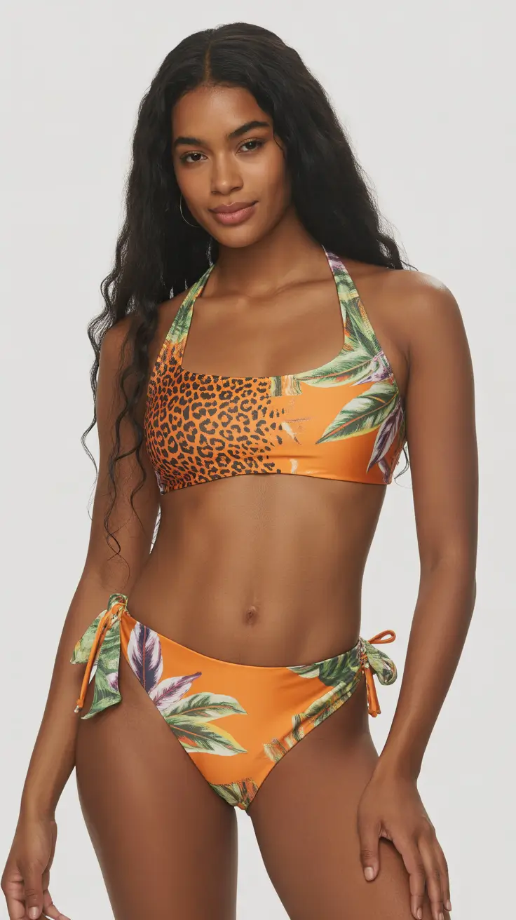 swimsuit for pool party 2026 Neon Jungle Mix Bikini for Playful Vegas Pool Parties