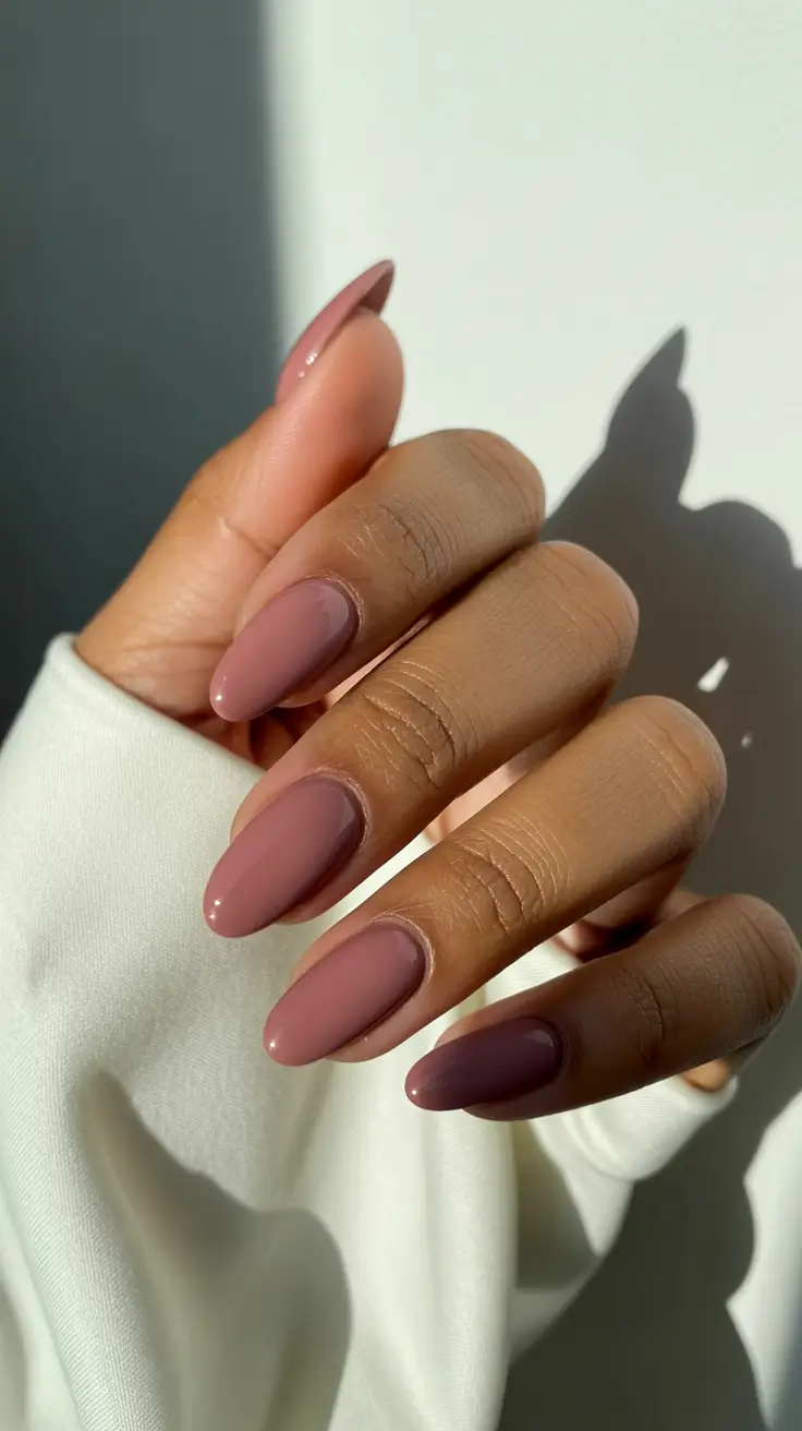 unique spring oval nails 2026 Minimalist Rosy Nude Oval for Quiet Confidence