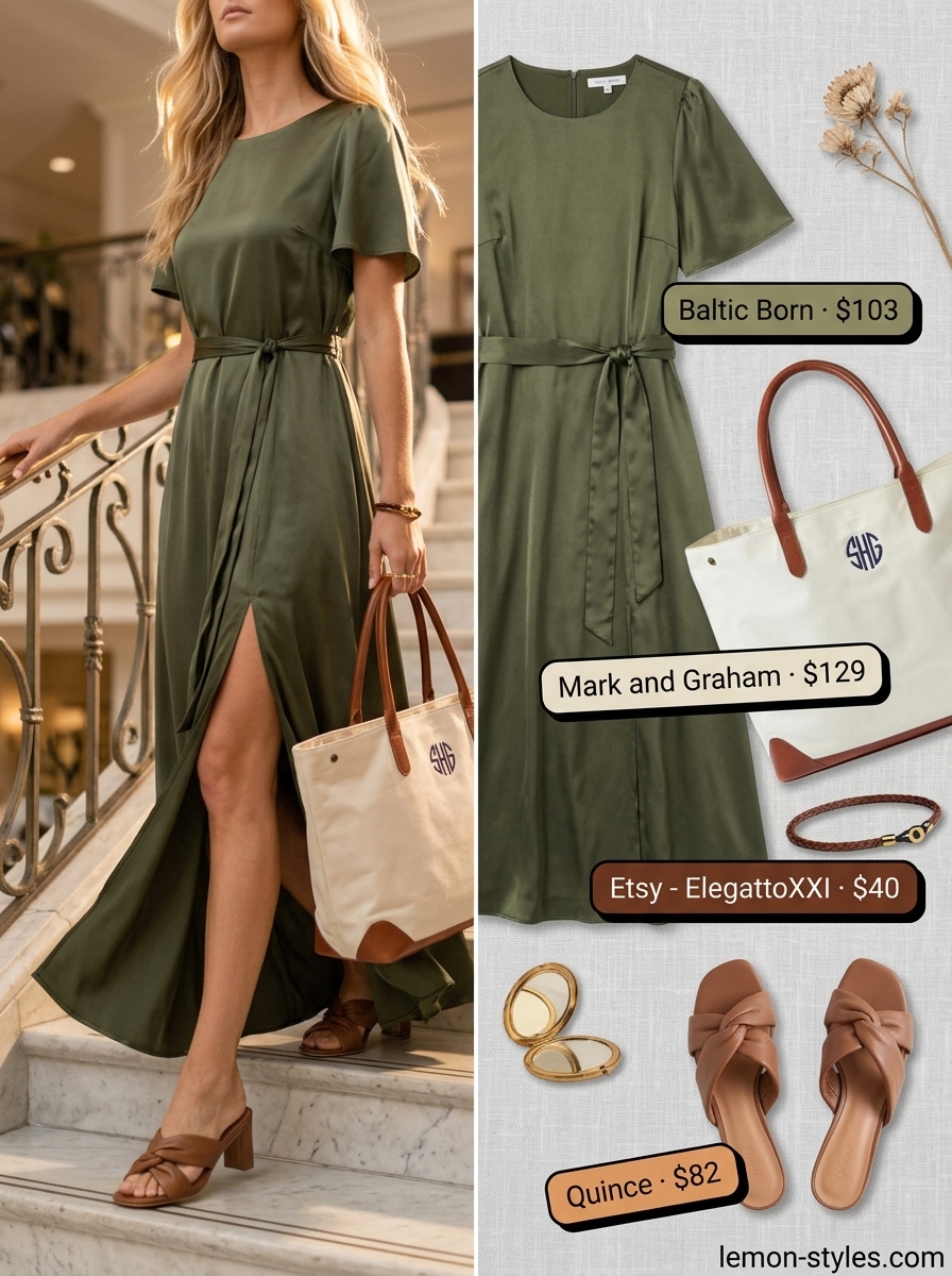 Olive green jumpsuit for women 2026, a versatile alternative to a belted dress for casual days.