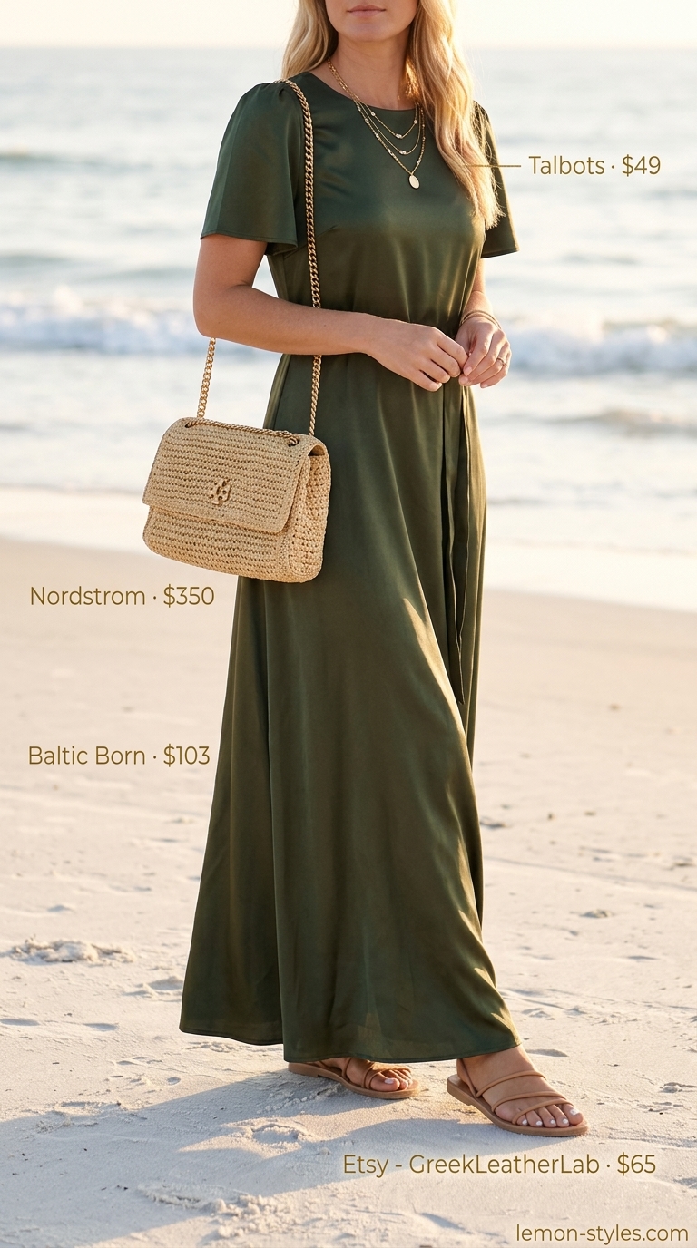 White maxi skirt for women 2026, a bohemian alternative to a belted dress for beach days.