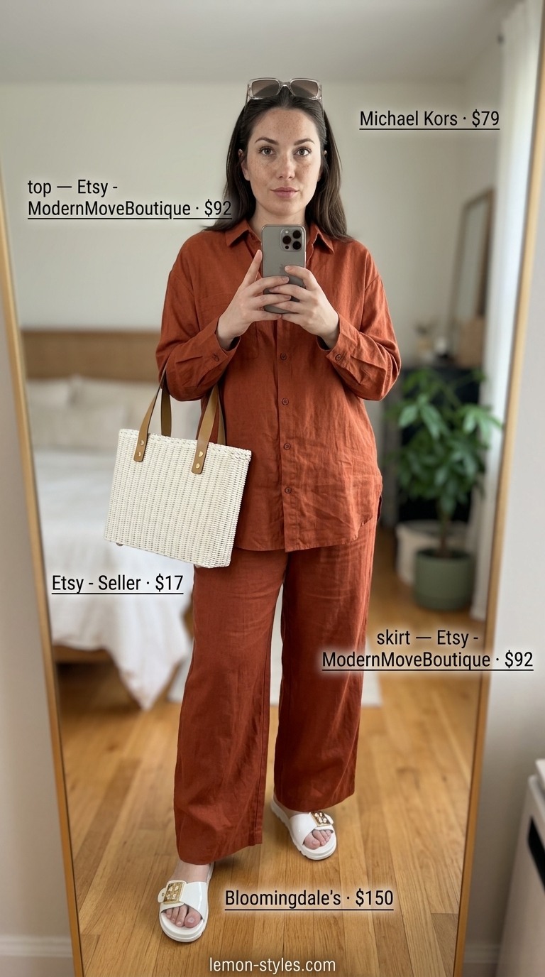 Bold summer fashion outfits for women 2026: Cobalt blue linen set, white slides, tote bag for sophisticated poolside style.