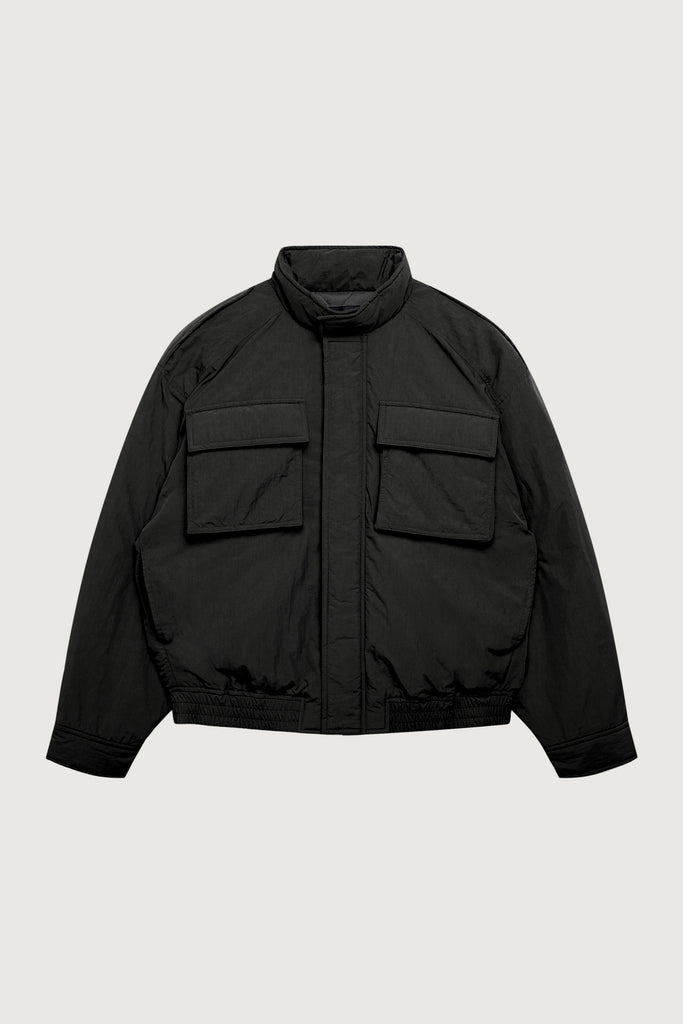 Oversized Nylon Bomber Jacket