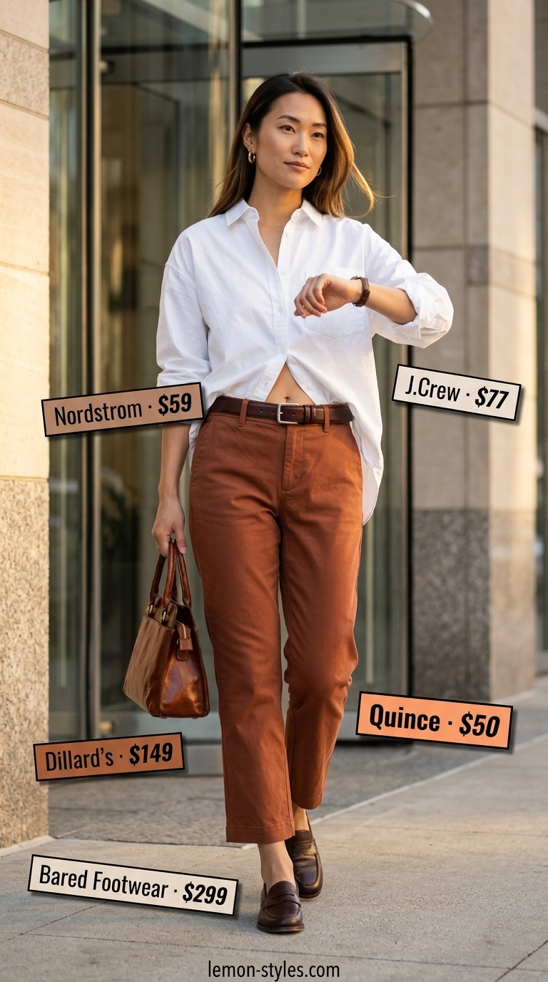 Khaki Cropped Pants: Cool Summer Office Outfits 2026 Khaki cropped pants for cool summer office outfits for women 2026. Approachable for casual Friday & team lunches.