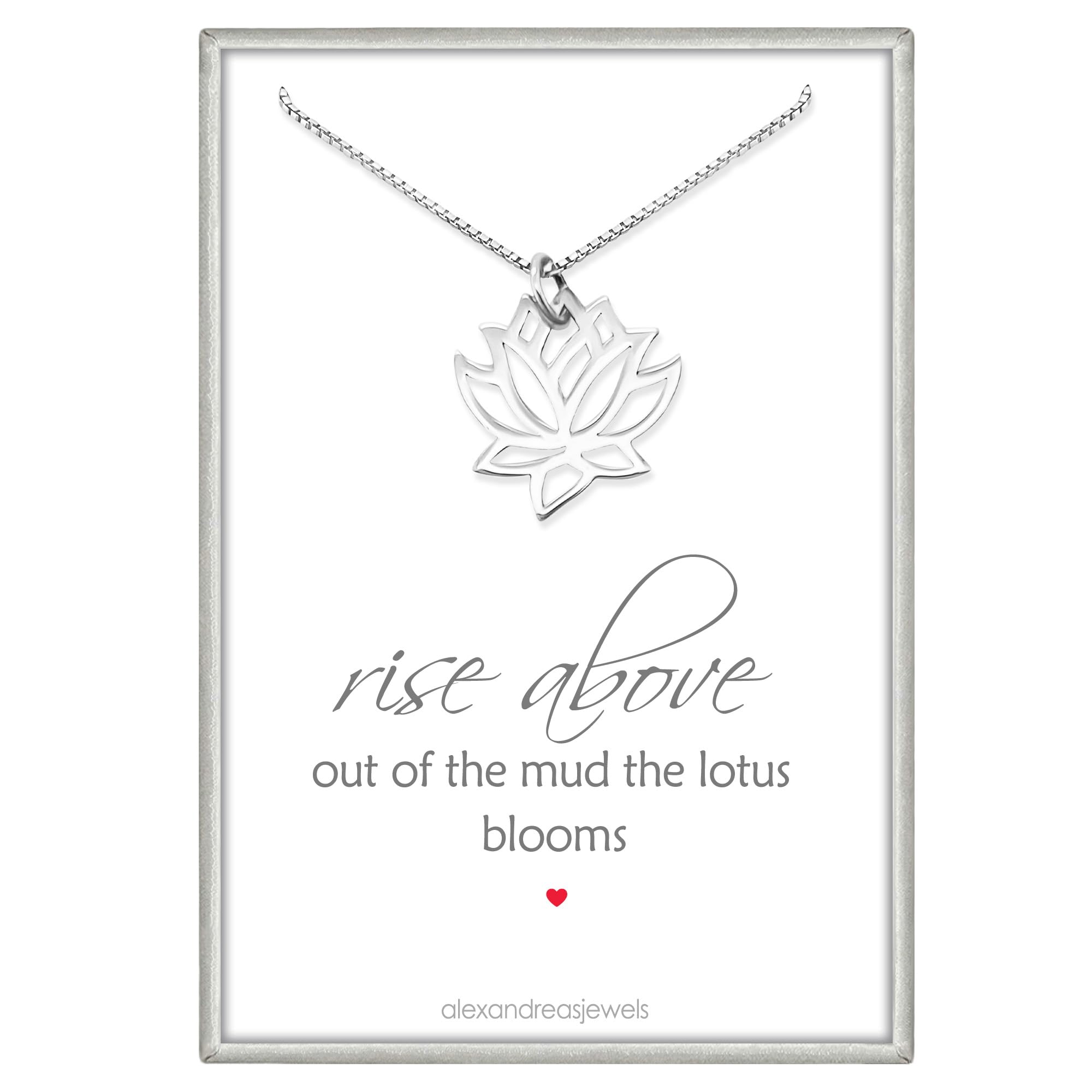 925 Sterling Silver Lotus Pendant Necklace