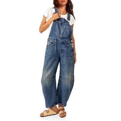 Imily Bela Women's Loose Fit Denim Overalls with Pockets