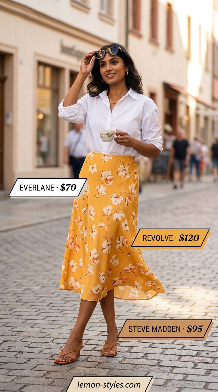 Hot Summer Skirt Outfits 2026: Cool Casual Glam Hot summer skirt outfits 2026: Distressed denim mini skirt with lace cami, block heel mules, and silver accessories.