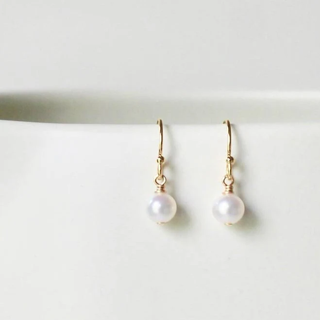 accessory 14K Gold Pearl Dangle Earrings Violet and Mable $89