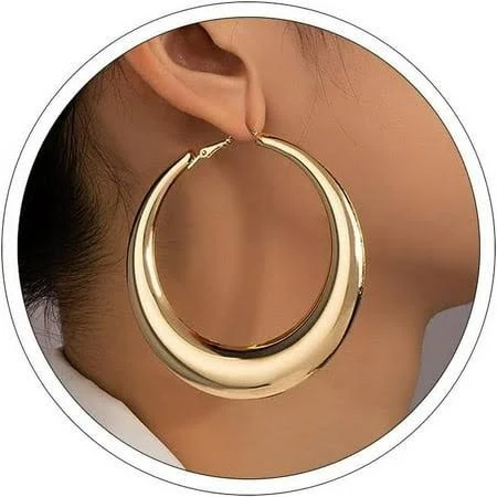 accessory 14k Gold Plated Chunky Hoop Earrings Walmart - MAEXTRO $9.98