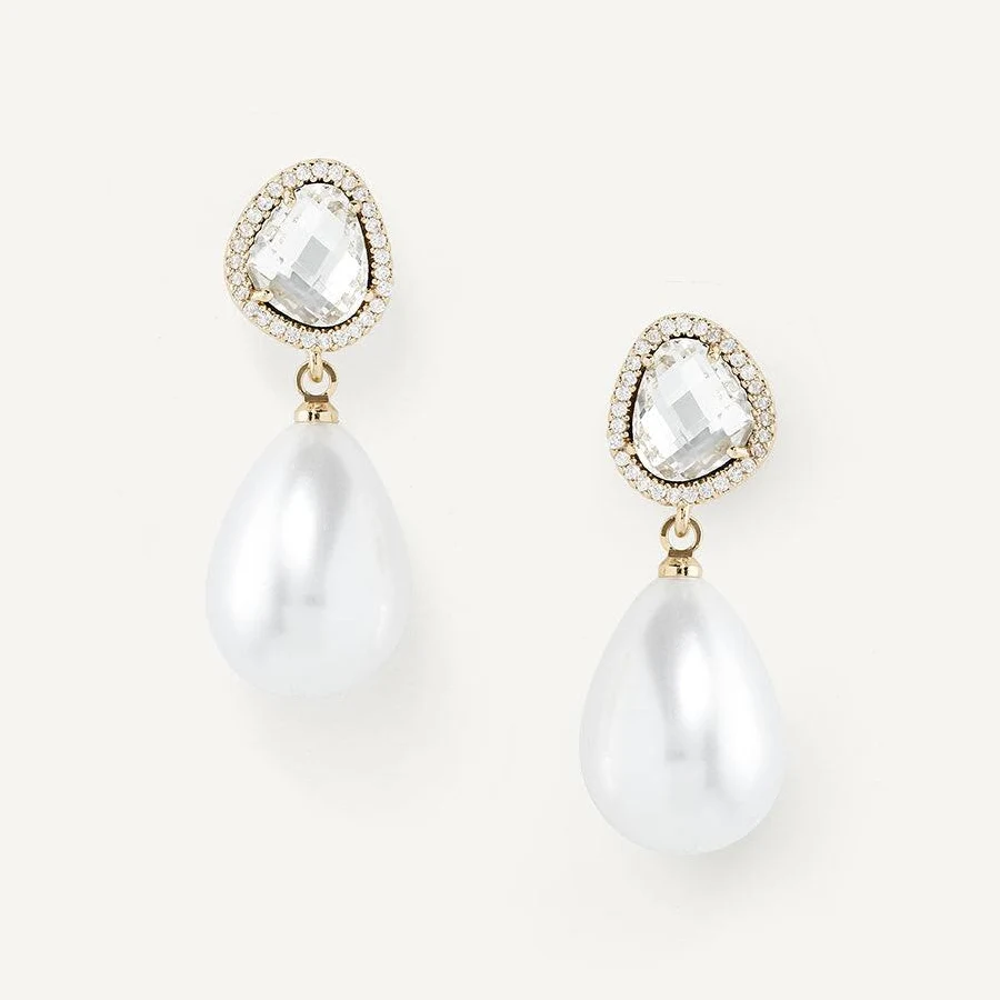 accessory 14K Gold Plated Elysia Drop Earrings Olive & Piper $52