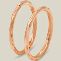 accessory 14K Solid Gold Hammered Texture Hoops Anygolds $261.95