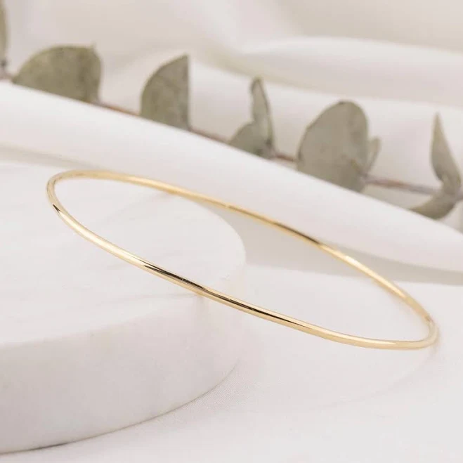 accessory 14K Solid Gold Thin Stackable Bangle Etsy - EnveroJewelry $570