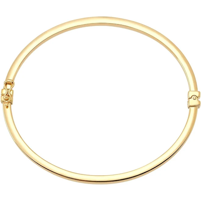 accessory 14K Yellow Gold Square Tube Hinged Bangle Bracelet Helzberg Diamonds $899.99