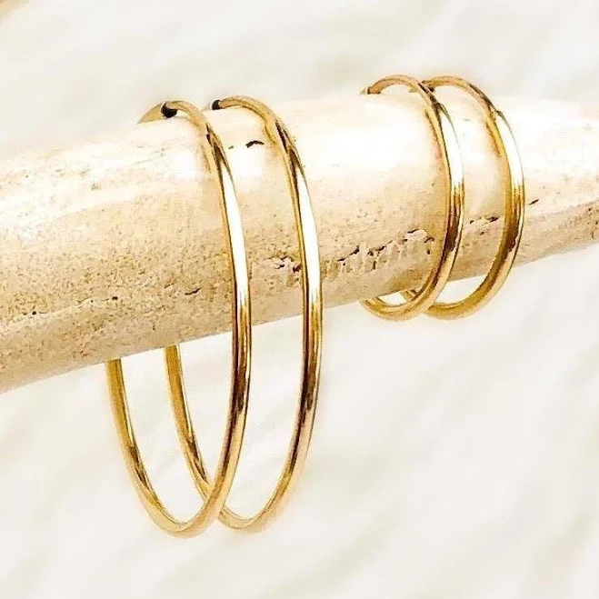 accessory 14kt Gold Filled Minimalist Hoop Earrings Etsy - DelicateLayers $24