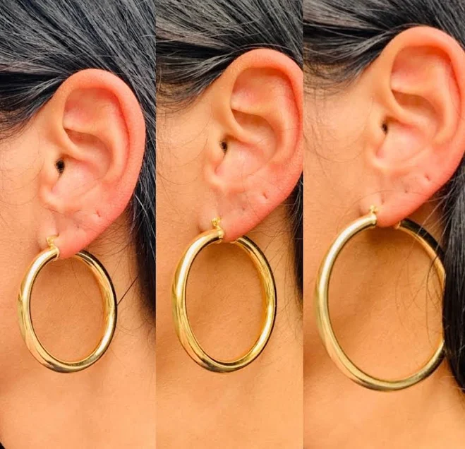 accessory 18K Gold Filled Chunky Hoop Earrings Etsy - ShopMaLiB $34