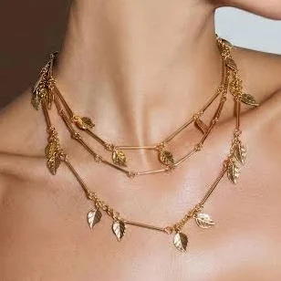 accessory 18K Gold Plated Minimalist Leaf Necklace Etsy - Seller $32.25