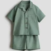 clothes 2-piece Linen-blend Set - Green hm.com $20.99