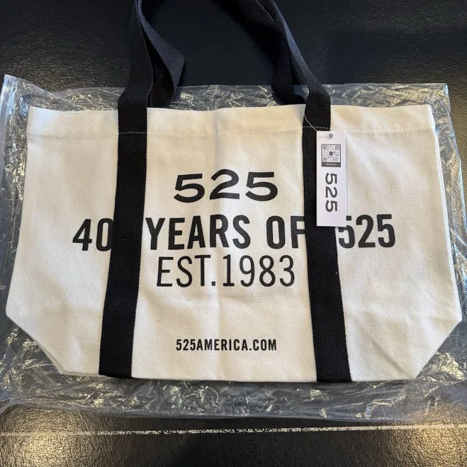 bag 525 America Tote Off White With Black Print And Accents Top Snap eBay $20