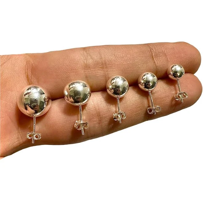 accessory 925 Sterling Silver Minimalist Ball Stud Earrings Etsy - LEOPRA $19.98