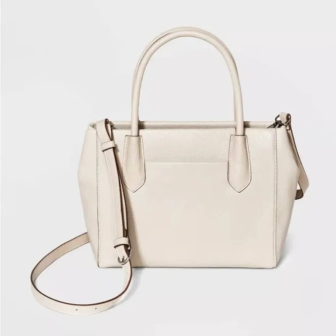 bag A New Day Bags | A New Day Cream Pebbled Faux Leather Tote Bag Structured Top Handle Nwt | Color: Cream | Size: Os | Gleauxcloset's Closet Poshmark $25