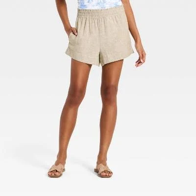 bottoms A New Day Women's Linen Pull-On Shorts Target $22
