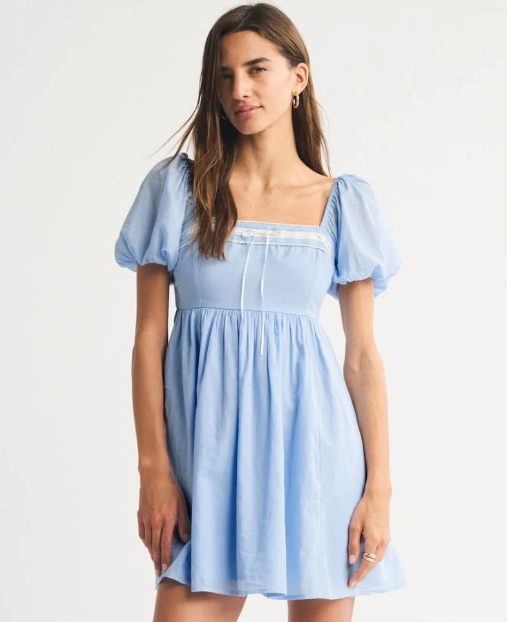 dress Abercrombie & Fitch Women's Emerson Puff Sleeve Mini Dress Abercrombie & Fitch $85