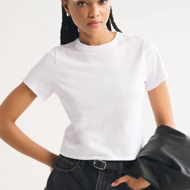 top Abercrombie & Fitch Women's Essential Body-Skimming Tee Abercrombie & Fitch $19