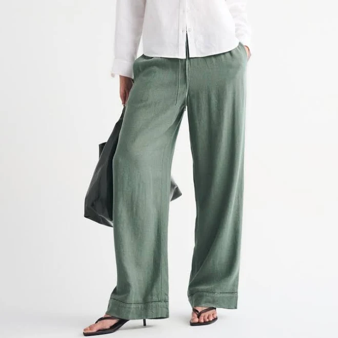 clothes Abercrombie & Fitch Women's Linen-Blend Pull-On Pants Abercrombie & Fitch $80