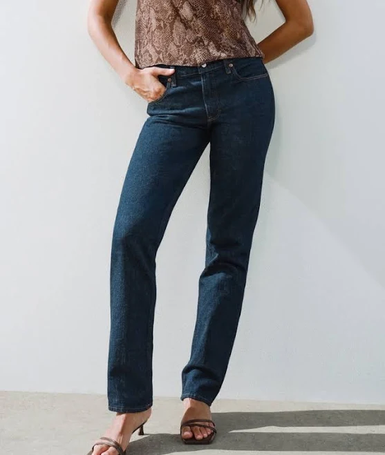 jeans Abercrombie & Fitch Women's Mid Rise 90s Straight Jean Abercrombie & Fitch $72