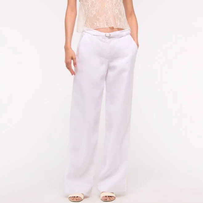 pants Abercrombie & Fitch Women's Premium Linen Belted Wide Leg Pants Abercrombie & Fitch $26.97