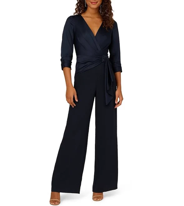 jumpsuit Adrianna Papell Satin Crepe Jumpsuit Women's Dillard's $189