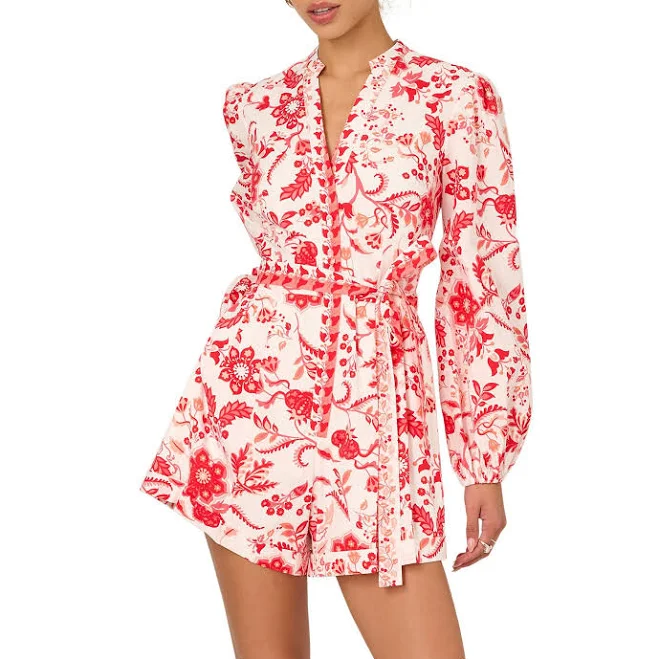 romper Adrianna Papell Women's Printed Tie-Front Romper Dillard's $159