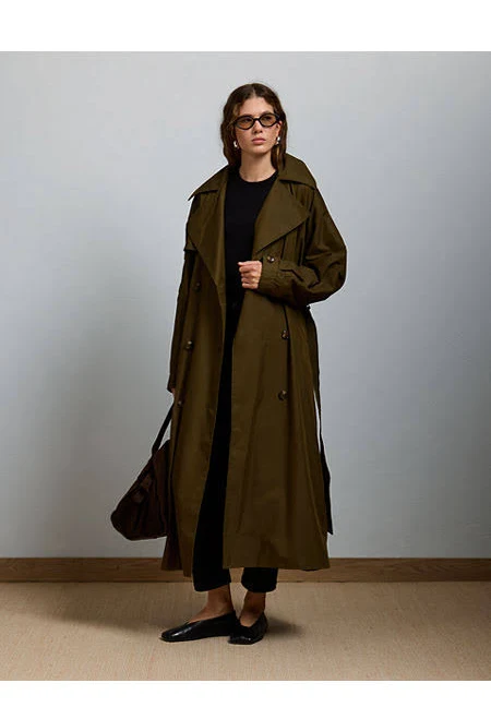 trench coat AE77 Premium Dolman Trench Coat American Eagle Outfitters $298
