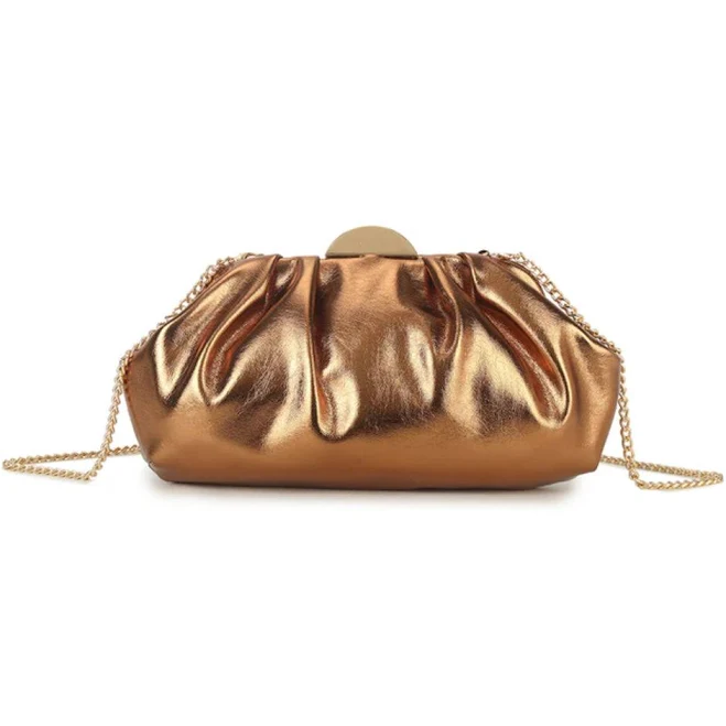 bag Aftershock London Women's Bronze Ruched Clutch Bag Aftershock London $54