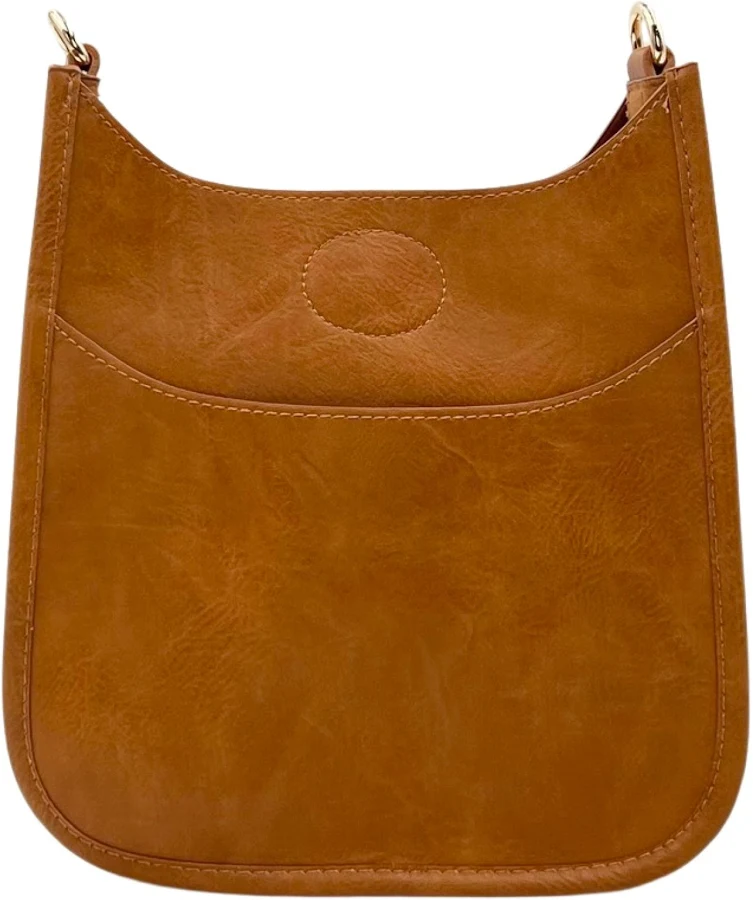 bag Ahdorned Camel Brown Mini Vegan Leather Crossbody Messenger Bag Pink Dot Styles $50
