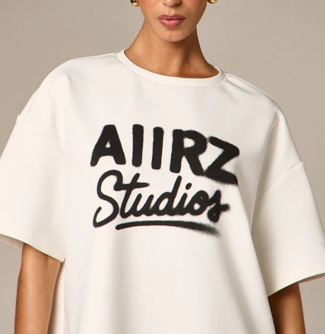 top AiiRZ Oversized Crew Neck Graphic T-Shirt missguided $19.43