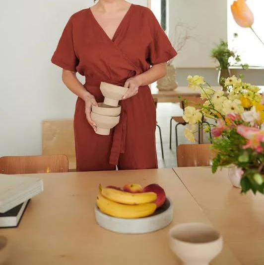 jumpsuit Aimee Women's Loose Linen Wrap Jumpsuit Etsy - Linenfox $138.2