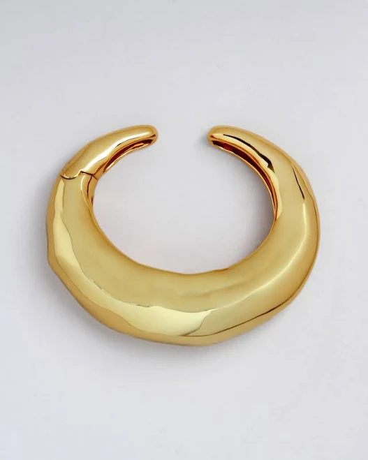 accessory ALEXIS BITTAR 14K Gold-Plated Large Molten Hinged Cuff Bracelet Alexis Bittar $325