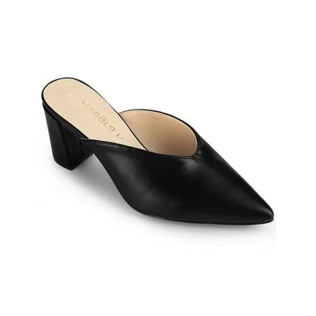 shoes Allegra K Women's Pointed Toe Chunky Slides Walmart - Tasharina Corp $46.99