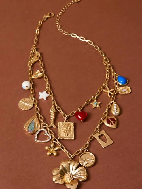 accessory Altar'd State Double Layered Floral Charm Necklace Altar'd State $14.88