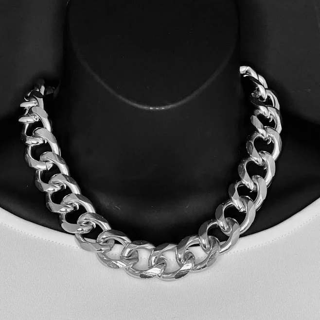 accessory Aluminum Chunky Curb Chain Necklace Etsy - ChicMillies $29
