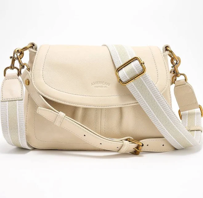 bag American Leather Co. Marino Crossbody with 2 Straps QVC $89.98
