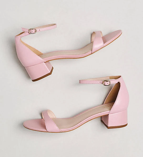 shoes Ankle-Strap Low Block Heels by Maeve in Pink, Size: US 9-9.5 / EU 40 at Anthropologie Anthropologie $148