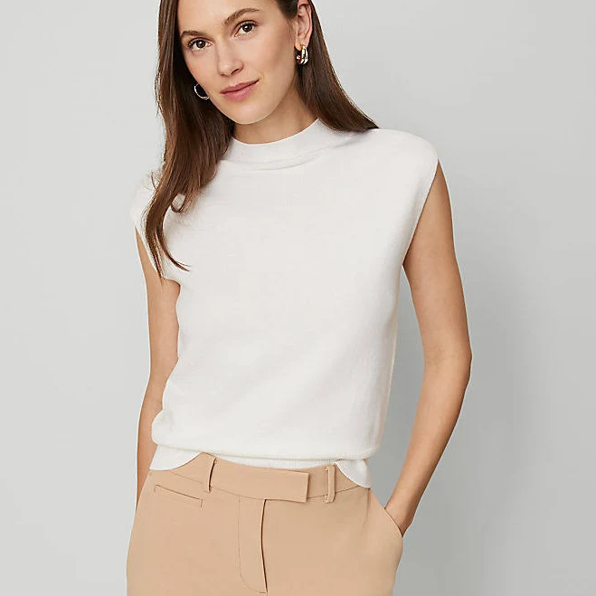top Ann Taylor Women's Refined Mock Neck Shell Top Ann Taylor $27.49