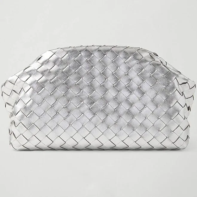 bag Ann Taylor Women's Woven Metallic Clutch Handbag Ann Taylor $48