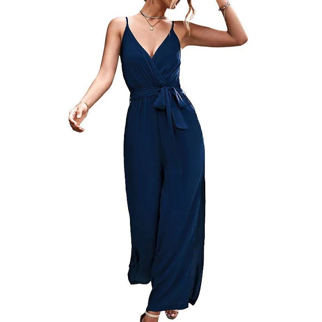romper Anna-Kaci Women's Sleeveless V-Neck Wrap Jumpsuit with Side Slit Kohl's $33