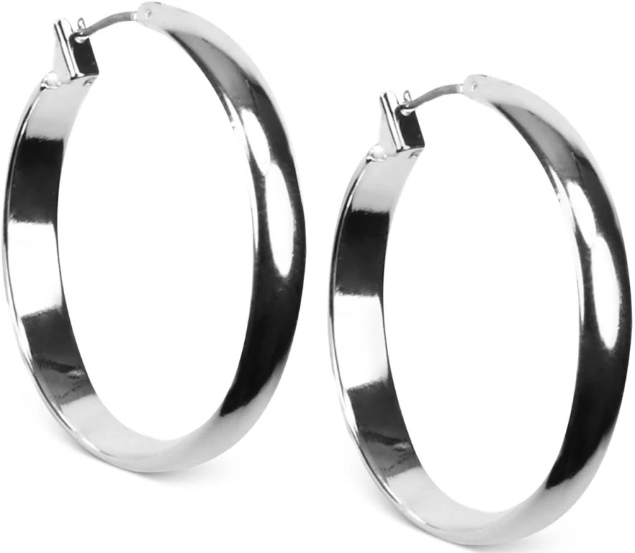 accessory Anne Klein Classics Silvertone Large Oval Hoop Earrings Macy's $17.6
