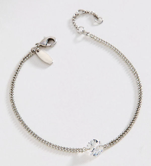 accessory Anthropologie Delicate Crystal Chain Bracelet in Silver Anthropologie $34